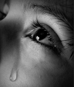Emotional girl DP with a tear